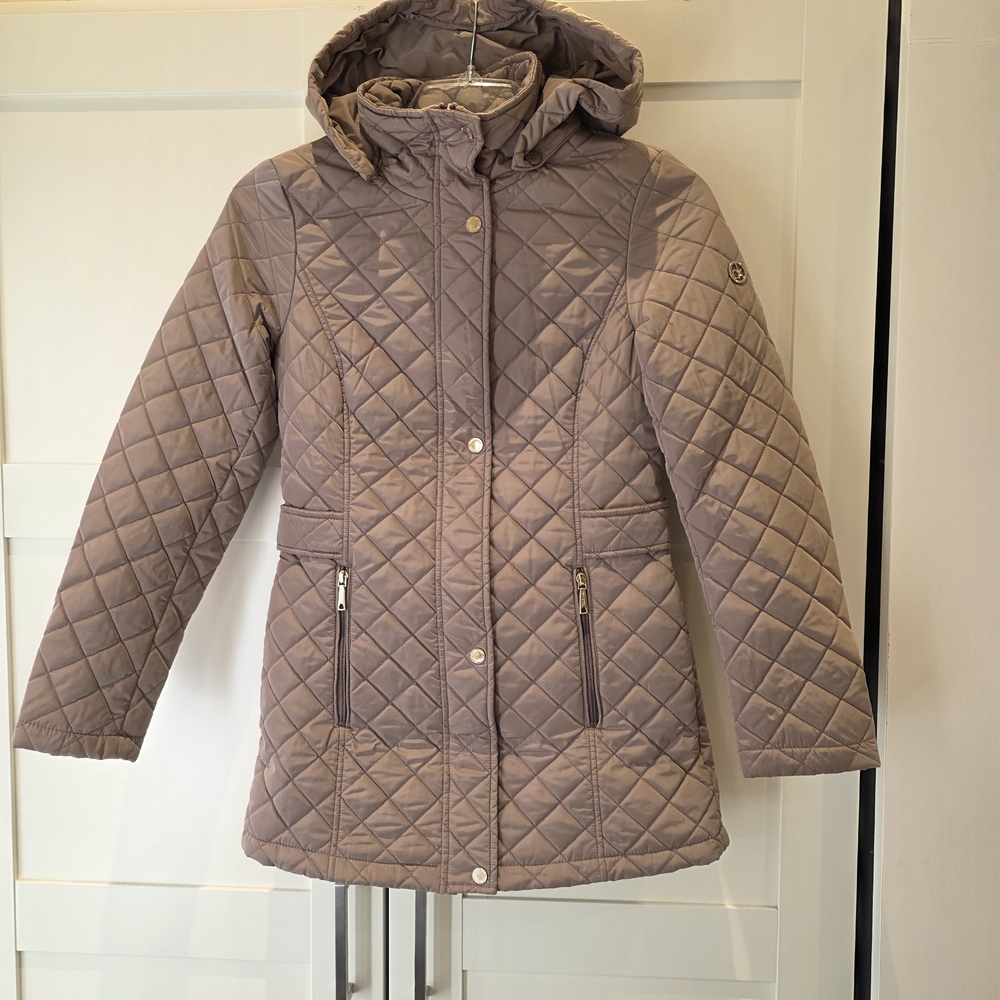 Calvin Klein Women's Quilted Puffer Jacket - Taupe